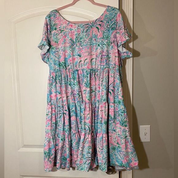 Lilly Pulitzer Floral Pink and Green Dress - Picture 2 of 7